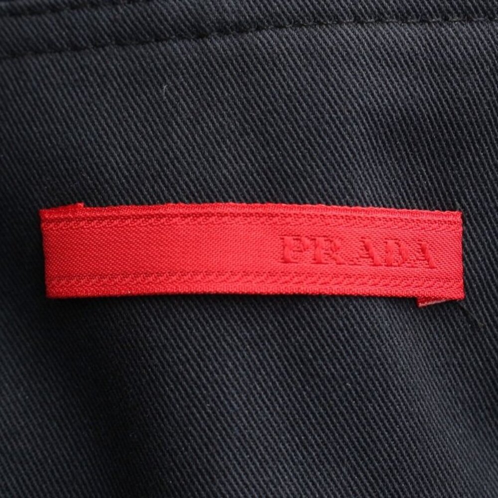 Prada Logo Belt Skirt Knee Length Navy 42 - Picture 8 of 10